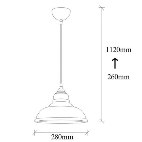 Hanglamp Dilberay 327-S 1-lamp amber/zwart glas Ø 28 cm