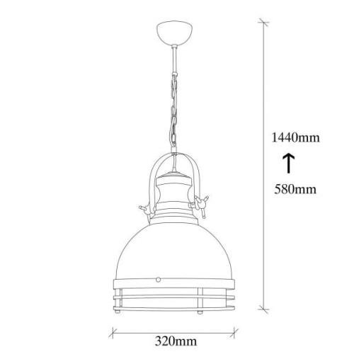 Saglam 3762 hanglamp, rood/zwart, ijzer, Ø 32 cm