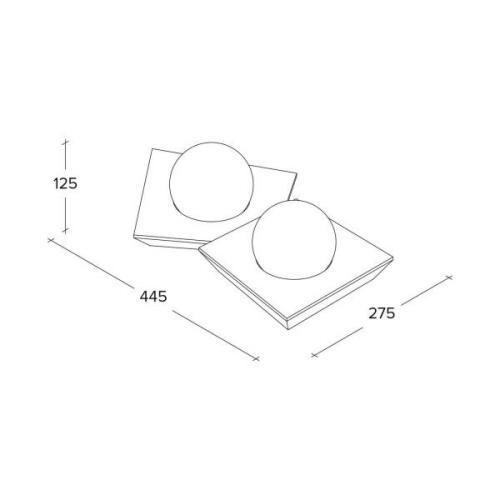 Cicladi plafondlamp, 2-lamps, 44,5 cm, wit, gips, GX53