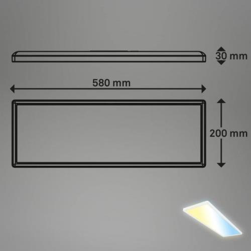 Slimme LED plafondlamp Tava, 58x20 cm, CCT, dimbaar