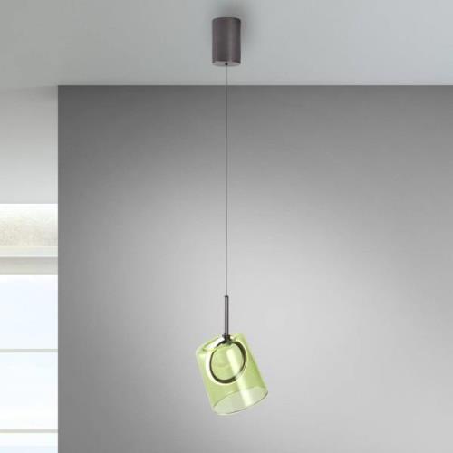 Paul Neuhaus LED hanglamp Zula, groen, Ø 15 cm, glas