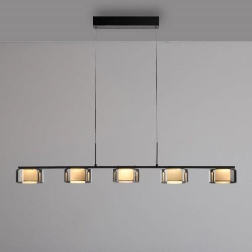 Paul Neuhaus hanglamp Rika, zwart, lengte 119 cm