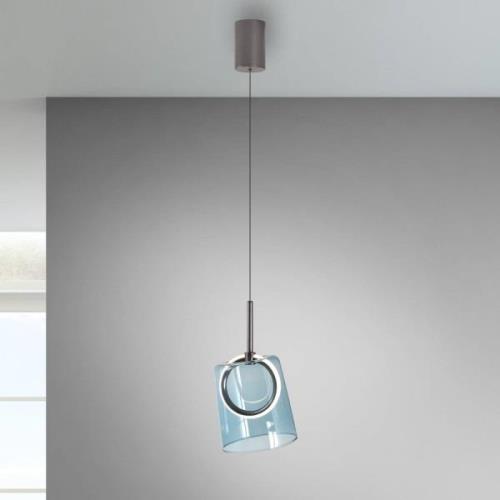 Paul Neuhaus LED hanglamp Zula, blauw, Ø 15 cm, glas