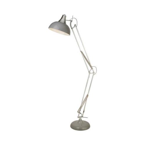 Vloerlamp Goliath, grijs, metaal, E27, 170 cm, verstelbaar