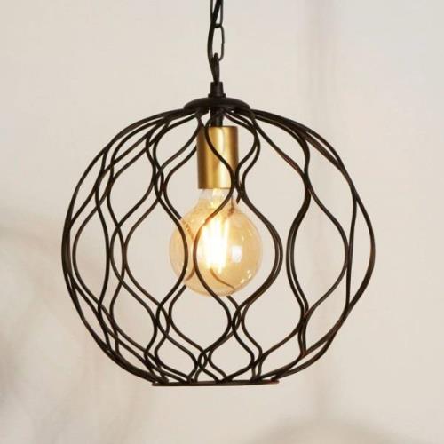 Finesse hanglamp, zwart/goud, metaal, Ø31,5 cm, E27