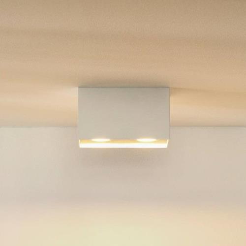 Bodi plafondspot, hoekig, wit, GU10, 2-lamps, aluminium