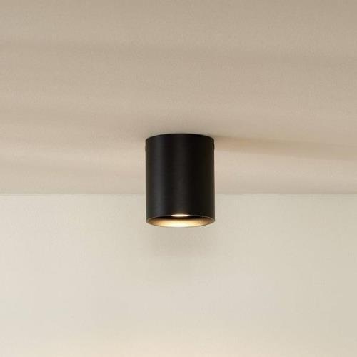 Bodi plafondspot, rond, zwart, Ø 8 cm, 1-lamp, aluminium