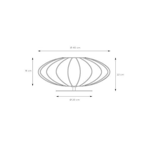 Tafellamp Corina, zwart, Ø 40 cm, E27