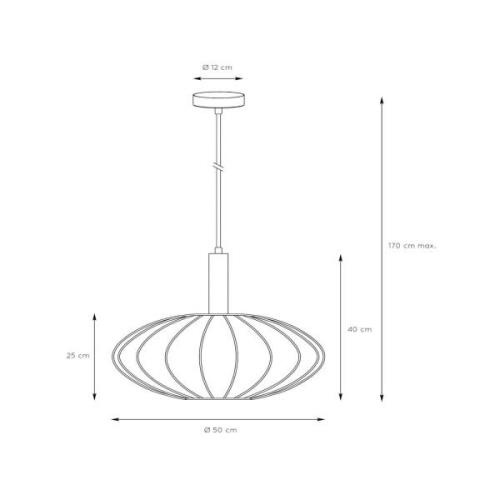 Hanglamp Corina, crème, Ø 50 cm, E27