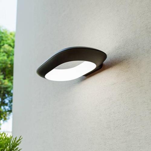 Lucande LED buitenwandlamp LOOP, zwart, IP44, metaal