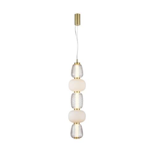 LOOM DESIGN LED hanglamp Pearl 5 amber/goud glas hoogte 78cm