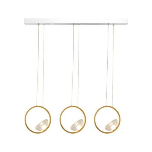 Hanglamp 23029, 3-lamps, 3.000 K, glas, goudkleurig