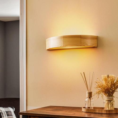 Wandlamp Kerio, breedte 40,5 cm, dennenhout natuur