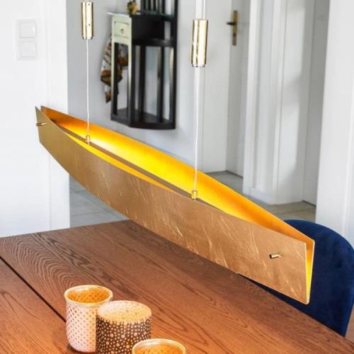 Quitani hanglamp Malu, goud, lengte 100 cm