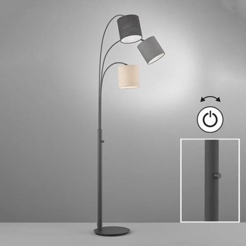 Vloerlamp Shade, zand/grijs/zwart, 3-lamps