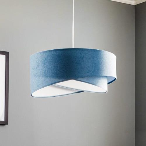 Vivien hanglamp, tweekleurig, lichtblauw/wit