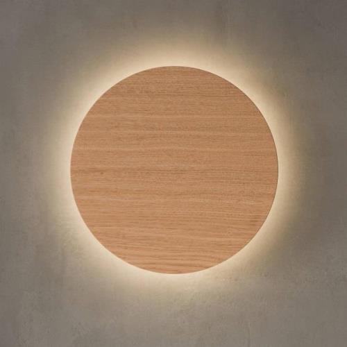 Envostar Luna Wood wandlamp, eikenhout, Ø30cm