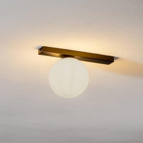 Plafondlamp Fit, zwart/opaal, 1-lamp