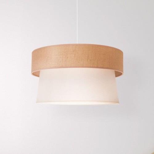 Hanglamp Etnic, dubbele kap, Jute bruin/ecru