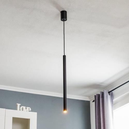 Hanglamp Las, 1-lamp, zwart, kap 49cm