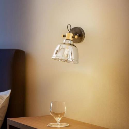 Wandlamp Amalfi met gemetalliseerd glas, zilver