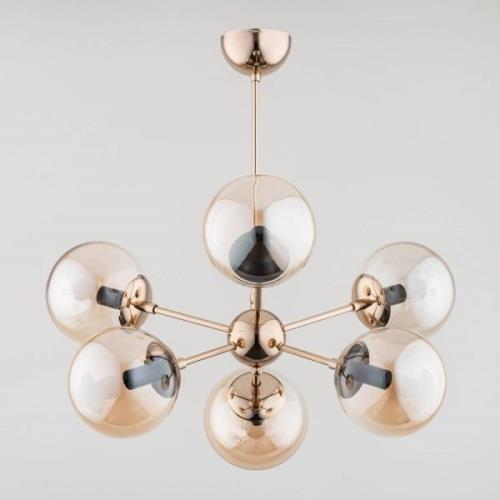 Hanglamp Sandy, 6-lamps, goud