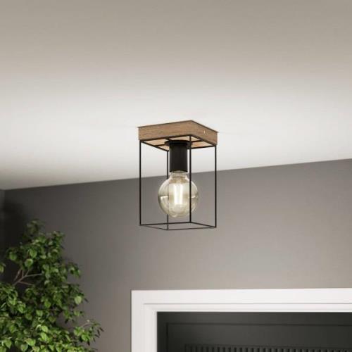 Envostar Gretter plafondlamp, metaal/eiken, 1-lamp