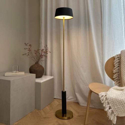 Dyberg Larsen LED vloerlamp Yoyo, zwart, hoogte 125 cm