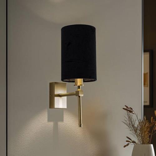 Wandlamp Azzi stoffen kap 1-lamp zwart