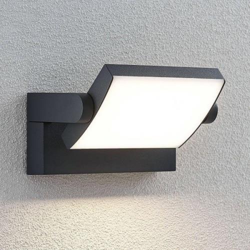 Lindby LED buitenwandlamp Sherin, grijs, aluminium, IP54