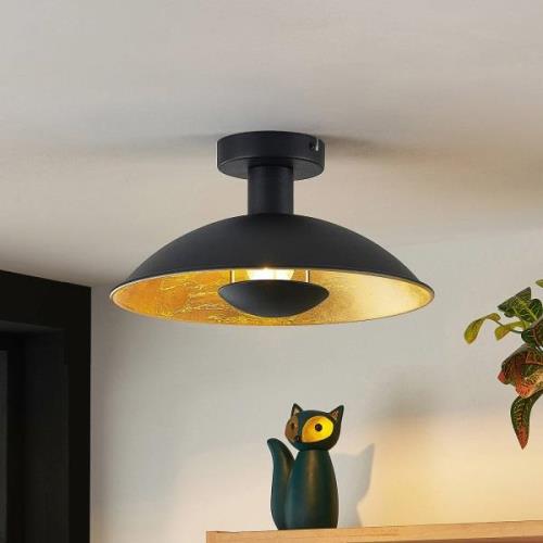 Lindby Narisara plafondlamp, zwart-goud, 30 cm