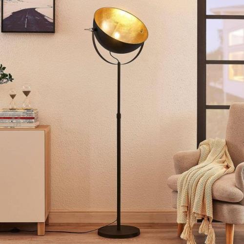 Vloerlamp Muriel 1-lamp zwart/goud