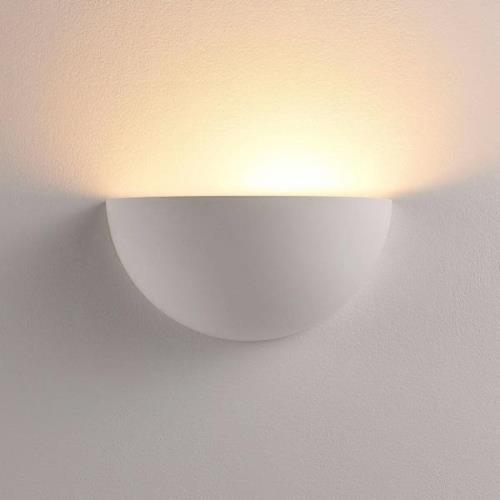 Lindby Narin wandlamp, gips, wit, halfrond