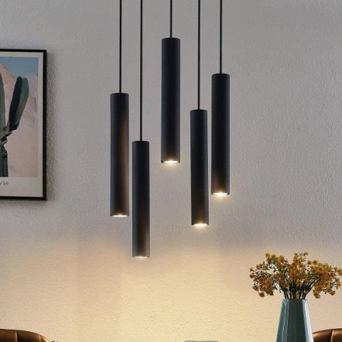 Lindby Sanad hanglamp, rond, zwart