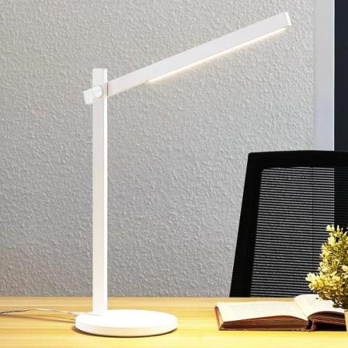 LED bureaulamp Loretta, langwerpig, wit