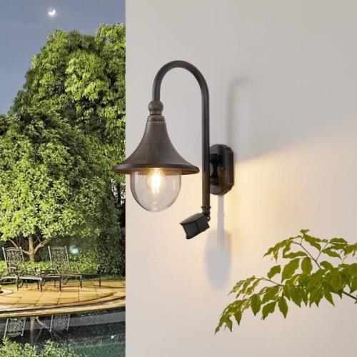 Buitenwandlamp Daphne, zwart, met sensor