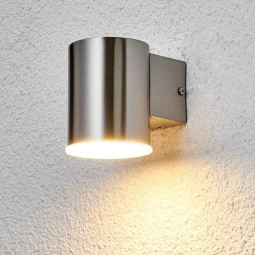 Ronde LED-buitenwandlamp Morena van rvs