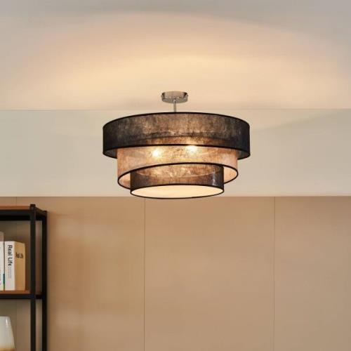 Lindby Ayvira plafondlamp, zwart, goud