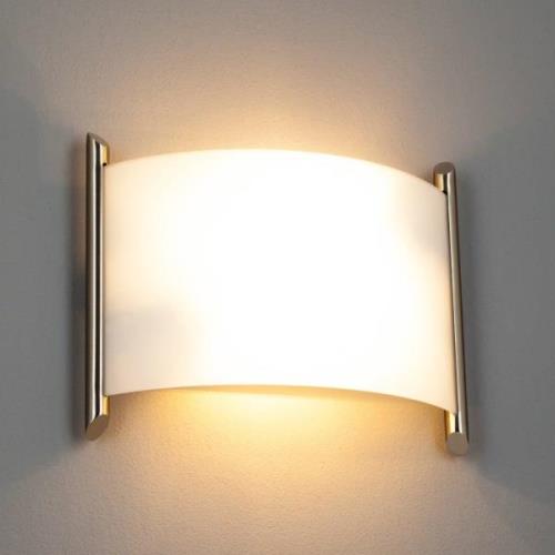 Wandlamp Filippa, 31 cm, gesatineerd nikkel