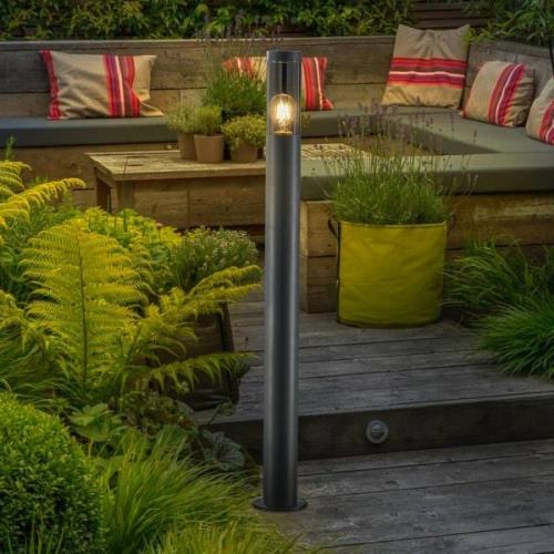 Lindby Statius tuinpadverlichting, zwart/zwart, ijzer, 100 cm