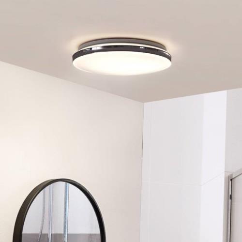 Lindby LED plafondlamp Comora, wit, kunststof, IP44, 3000K