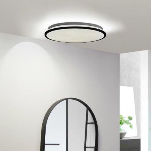 Lindby plafondlamp Glane zwart/wit kunststof IP44