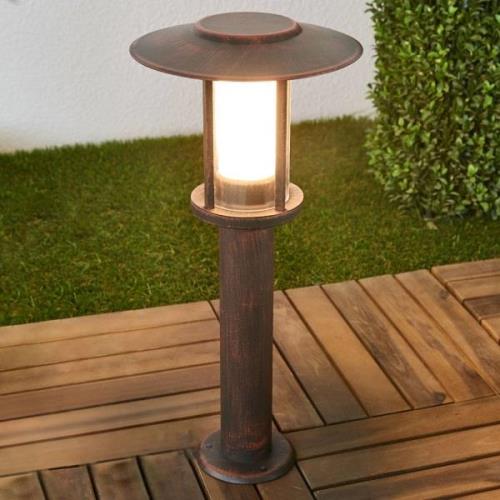 Lindby LED sokkellamp Pavlos, roestkleurig, hoogte 44 cm