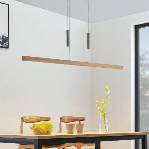 LED houten balk hanglamp Tamlin, beukkleurig