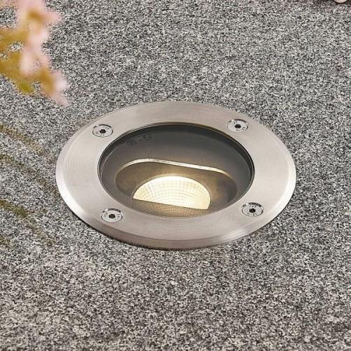 Ronde LED grondspot inbouwlamp Doris, rvs