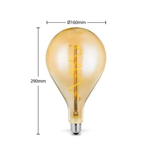 Lucande LED lamp E27 A160 4W 2.700K dimbaar amber