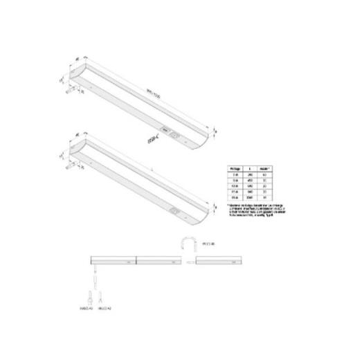 ModuLite F LED meubelverlichting, zwart, 60 cm, 3.000 K, aluminium