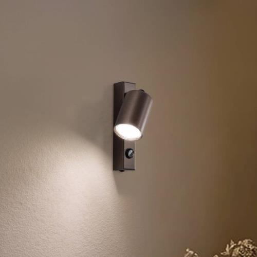 Wandspot Top, verstelbaar, schakelaar, bruin, 1-lamp