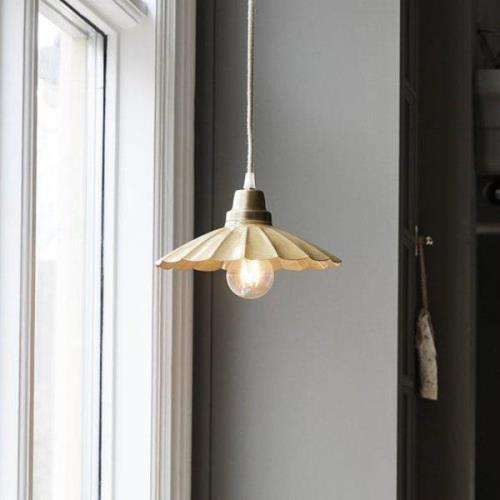 PR Home hanglamp Ester, geel, Ø 24 cm, ijzer, stekker