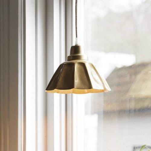 PR Home hanglamp Ester, geel, Ø 17 cm, ijzer, stekker